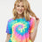 Colortone Women's Tie-Dyed Crop T-Shirt Colortone