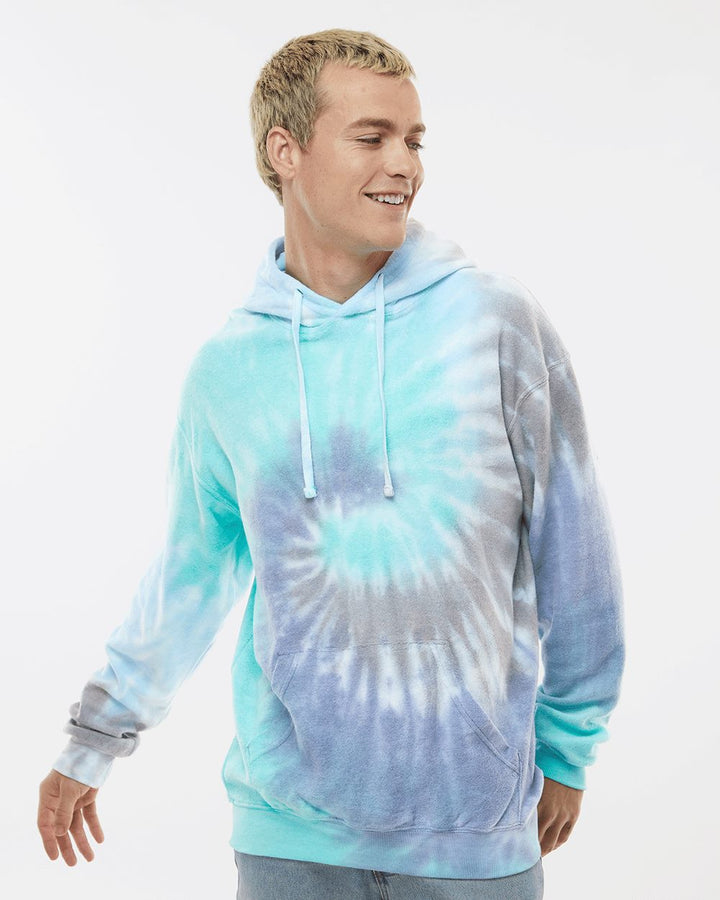 Colortone Men's Tie-Dyed Cloud Fleece Hooded Sweatshirt Colortone