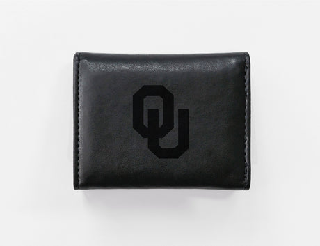 Rico Industries NCAA Oklahoma Sooners  Laser Engraved Faux Leather Trifold Wallet-1