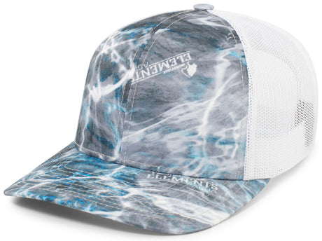 Pacific Headwear Elements Agua Camo Trucker Snapback Cap Pacific Headwear