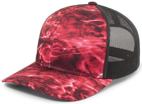 Pacific Headwear Elements Agua Camo Trucker Snapback Cap Pacific Headwear