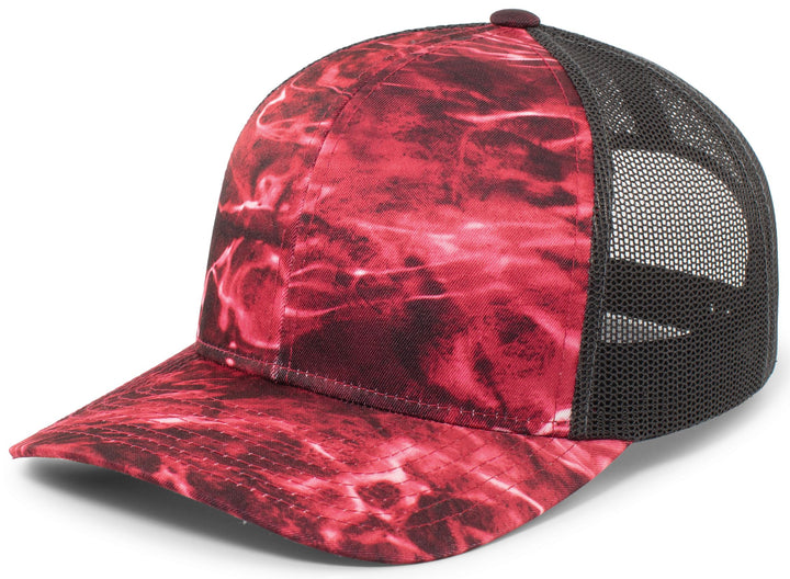 Pacific Headwear Elements Agua Camo Trucker Snapback Cap Pacific Headwear