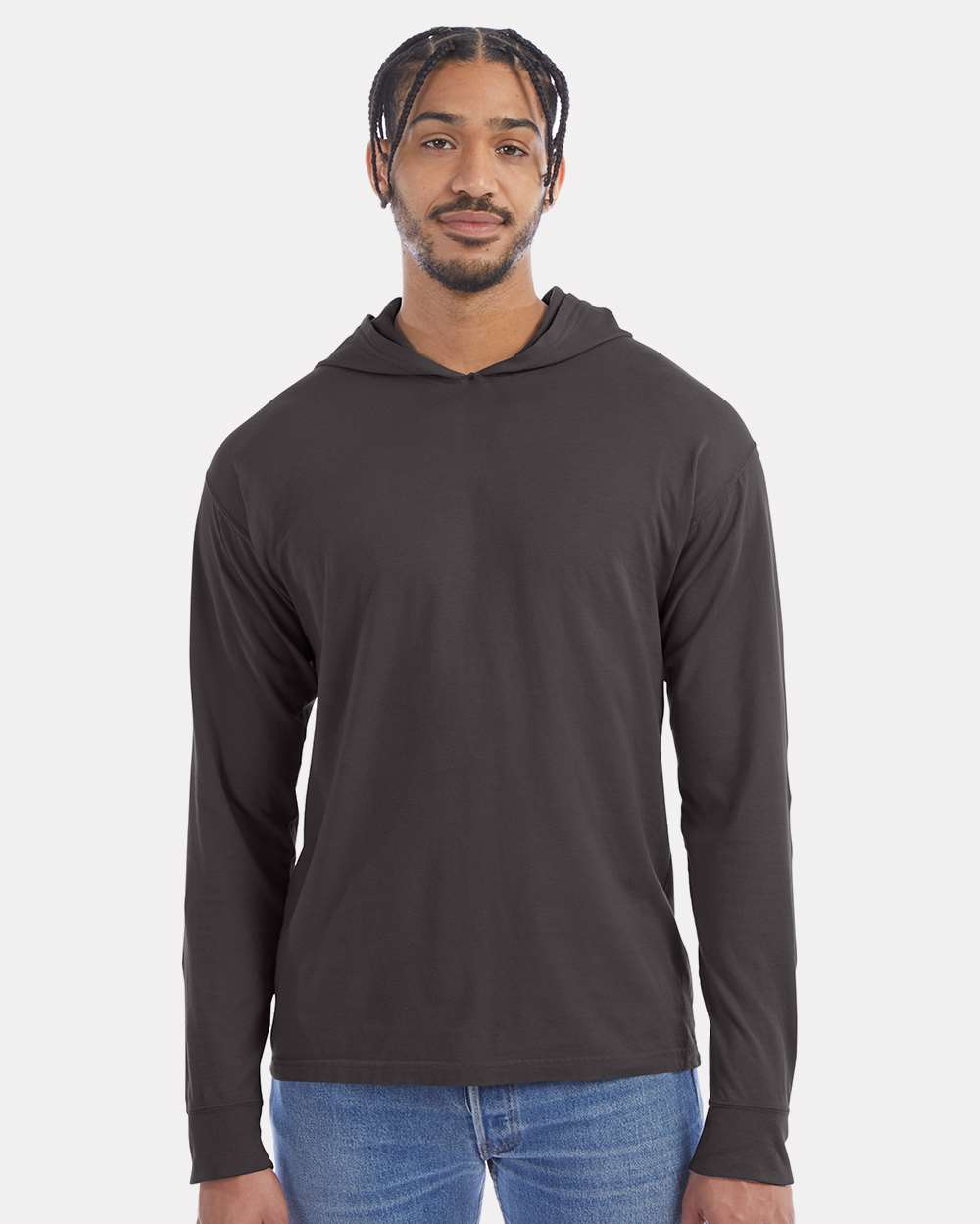 ComfortWash by Hanes Men's Garment-Dyed Jersey Hooded Long Sleeve T-Shirt ComfortWash by Hanes