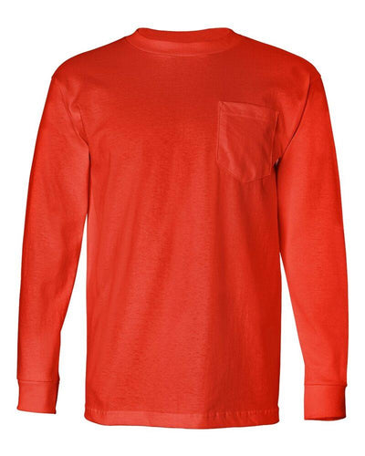 Bayside Men's USA-Made Long Sleeve T-Shirt with a Pocket