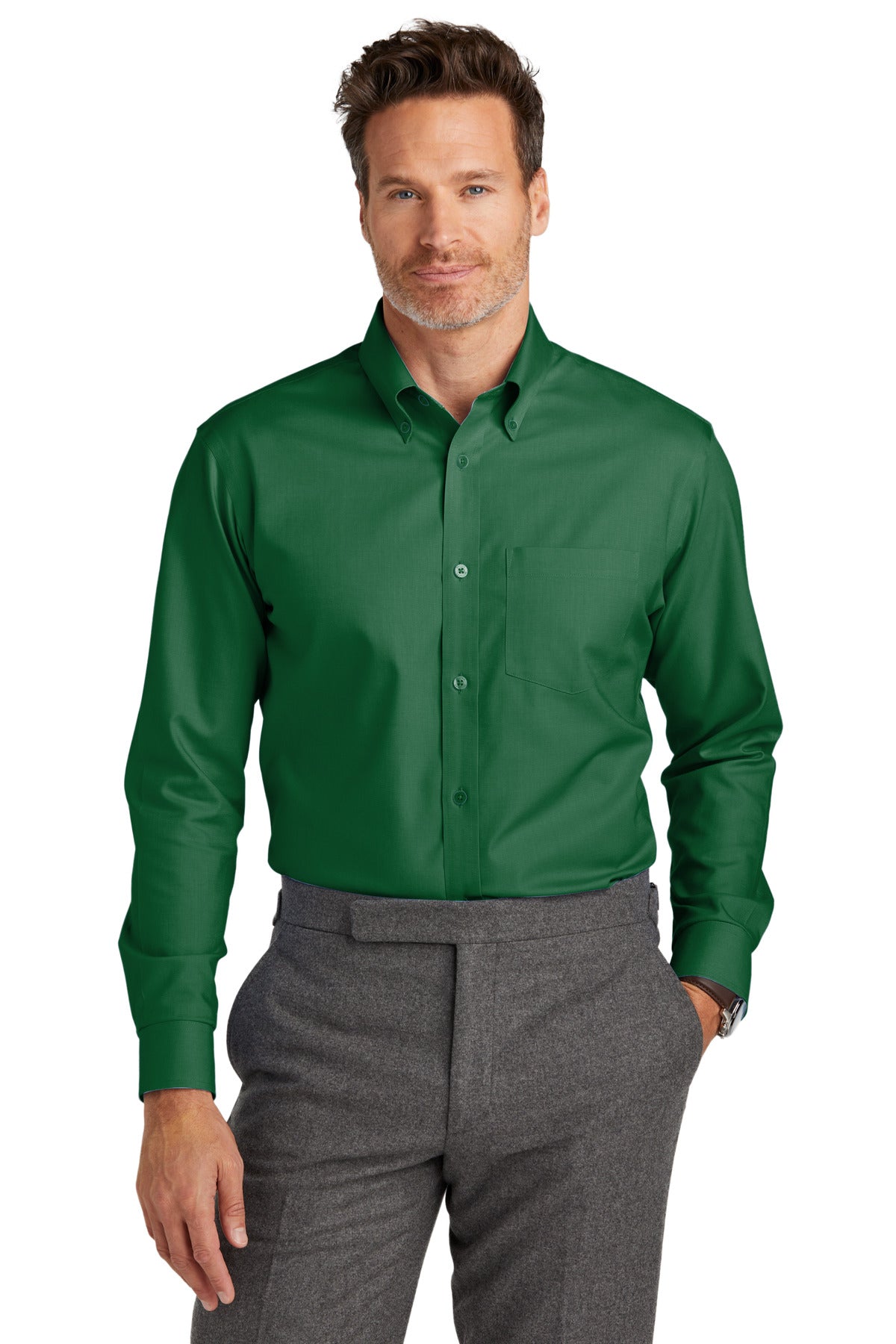 Brooks Brothers Wrinkle-Free Stretch Nailhead Shirt. BB18002 Brooks Brothers