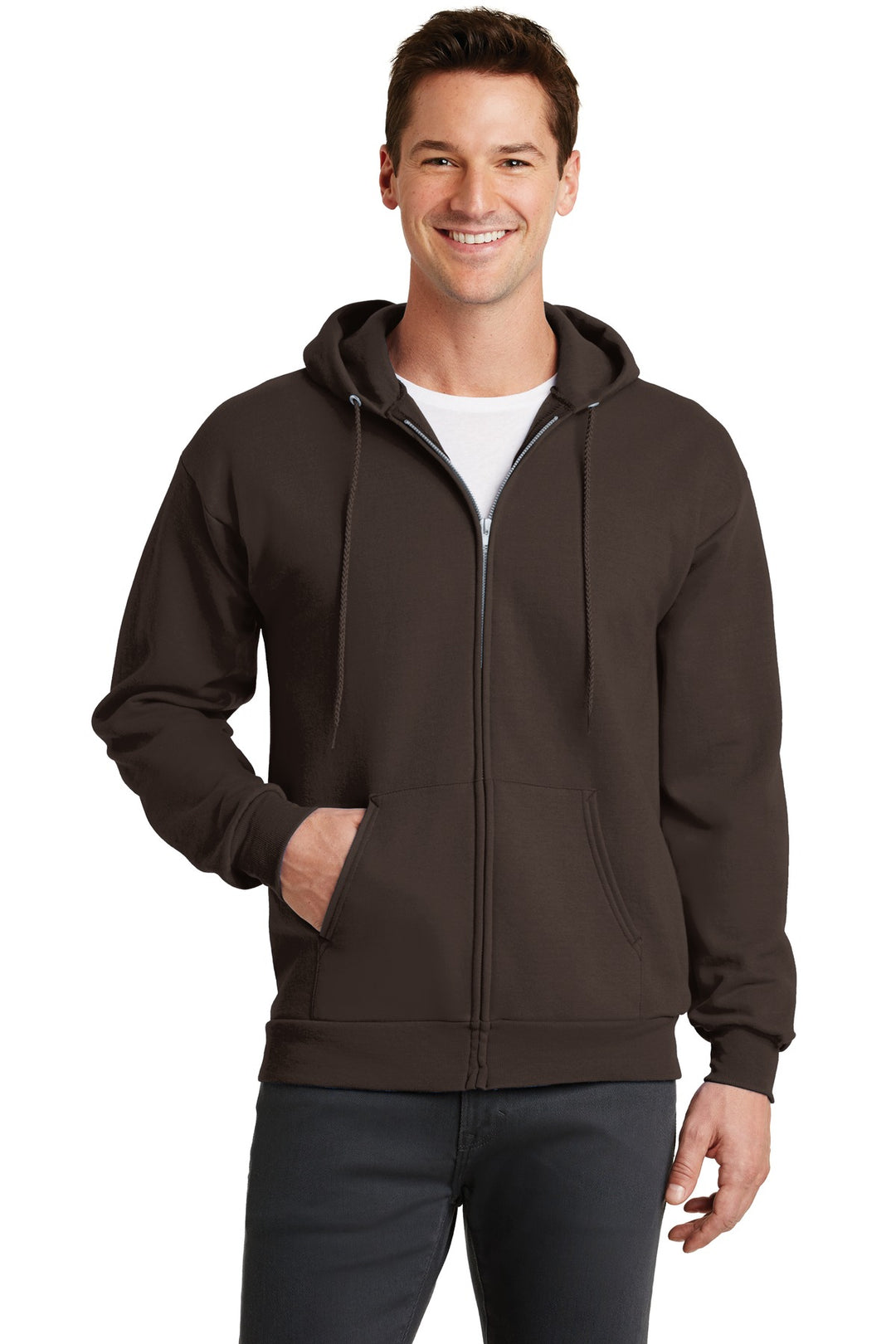 Port & Company - Men's Core Fleece Full-Zip Hooded Sweatshirt