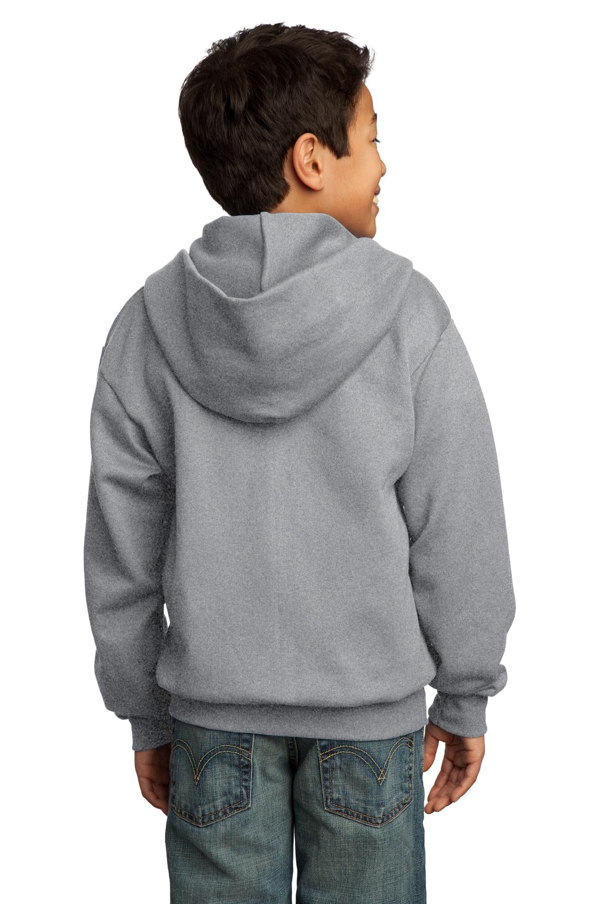 Port & Company - Youth Core Fleece Full-Zip Hooded Sweatshirt Youth Apparel Hoodies & Sweatshirts
