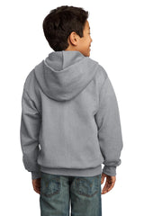 Port & Company - Youth Core Fleece Full-Zip Hooded Sweatshirt Youth Apparel Hoodies & Sweatshirts