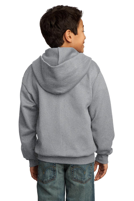 Port & Company - Youth Core Fleece Full-Zip Hooded Sweatshirt Youth Apparel Hoodies & Sweatshirts