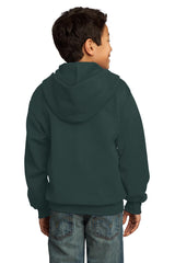 Port & Company - Youth Core Fleece Full-Zip Hooded Sweatshirt Youth Apparel Hoodies & Sweatshirts