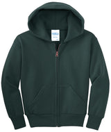 Port & Company - Youth Core Fleece Full-Zip Hooded Sweatshirt Youth Apparel Hoodies & Sweatshirts