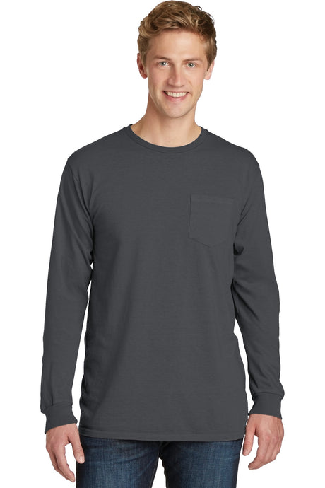 Port & Company Men's Beach Wash Garment-Dyed Long Sleeve Pocket Tee Mens Apparel Shirts & Tops