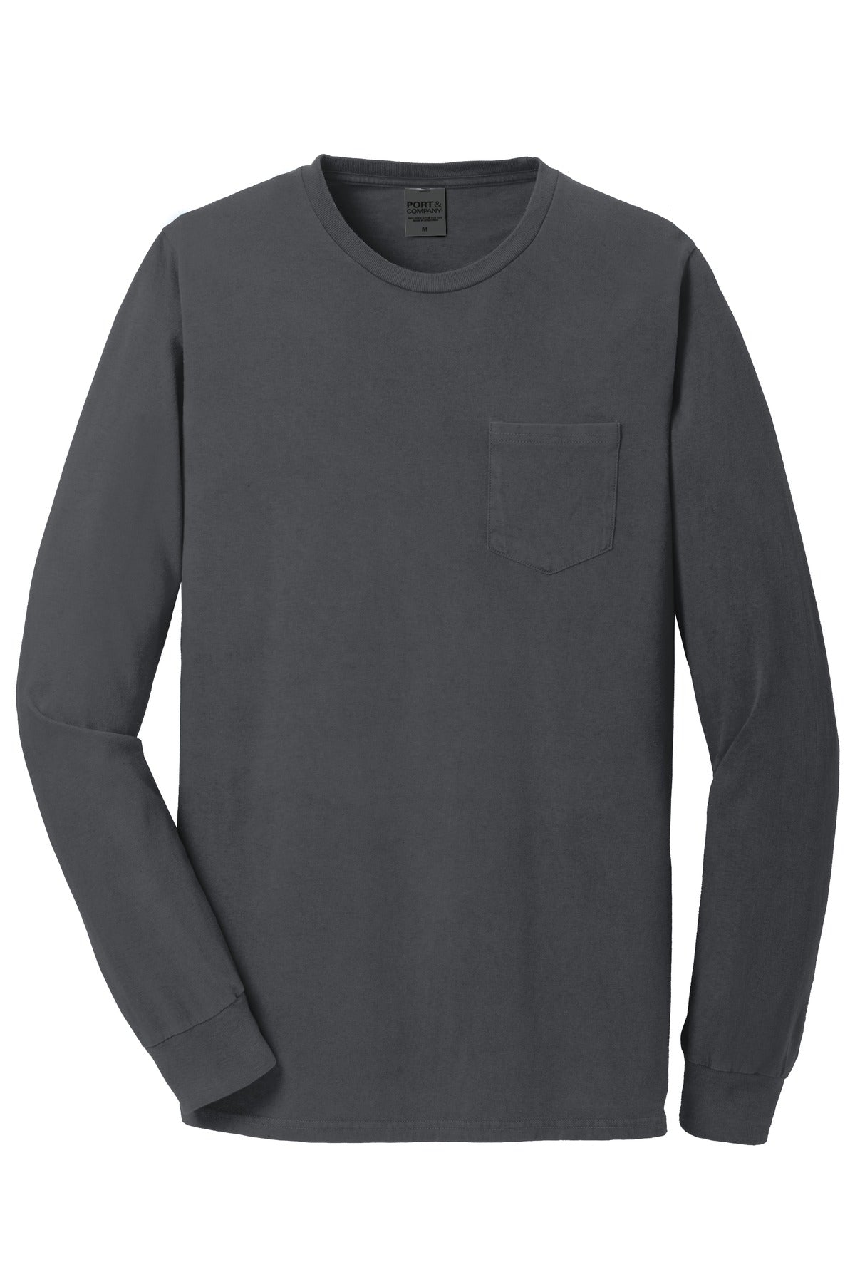 Port & Company Men's Beach Wash Garment-Dyed Long Sleeve Pocket Tee Mens Apparel Shirts & Tops
