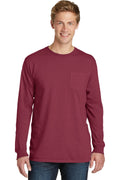 Port & Company Men's Beach Wash Garment-Dyed Long Sleeve Pocket Tee Mens Apparel Shirts & Tops