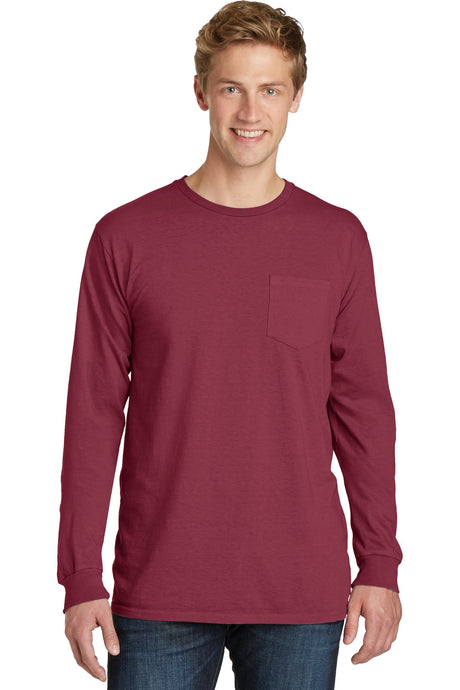 Port & Company Men's Beach Wash Garment-Dyed Long Sleeve Pocket Tee Mens Apparel Shirts & Tops