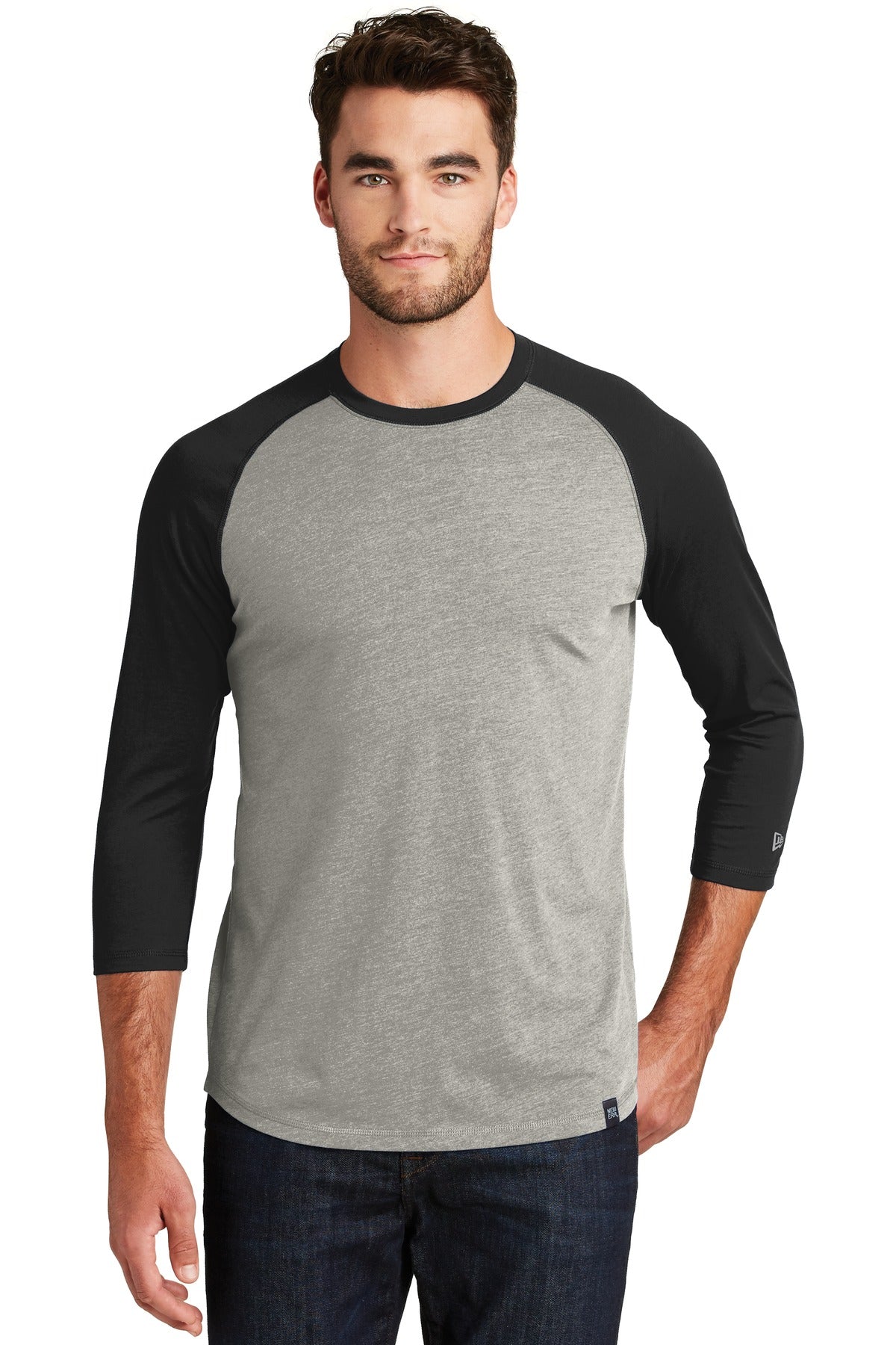 New Era Men's Heritage Blend 3/4-Sleeve Baseball Raglan Tee. NEA104 New Era