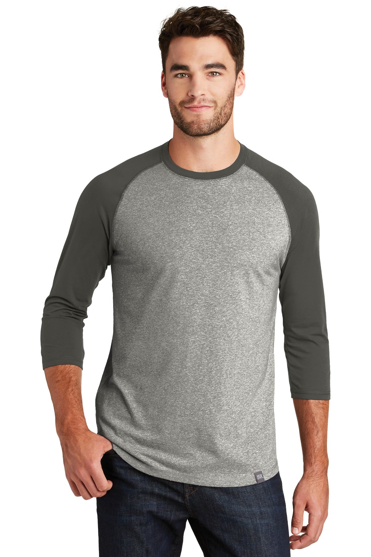 New Era Men's Heritage Blend 3/4-Sleeve Baseball Raglan Tee. NEA104 New Era