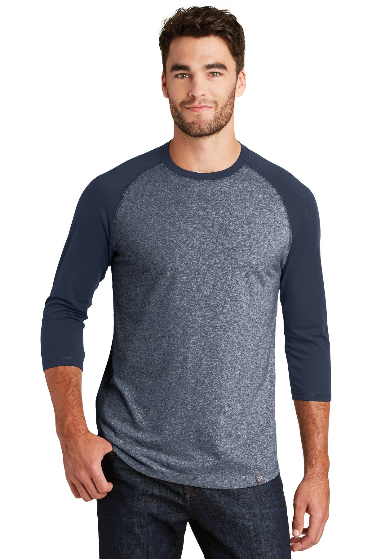 New Era Men's Heritage Blend 3/4-Sleeve Baseball Raglan Tee. NEA104 New Era