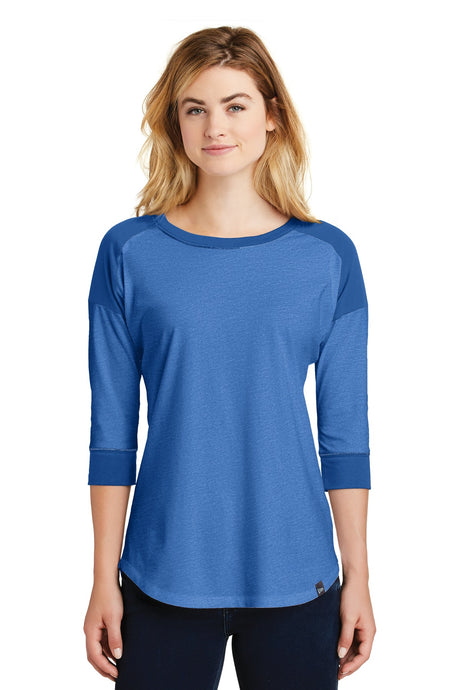 New Era Women's Heritage Blend 3/4-Sleeve Baseball Raglan Tee. LNEA104 New Era