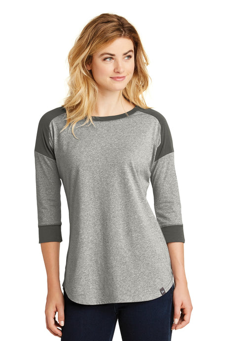 New Era Women's Heritage Blend 3/4-Sleeve Baseball Raglan Tee. LNEA104 New Era