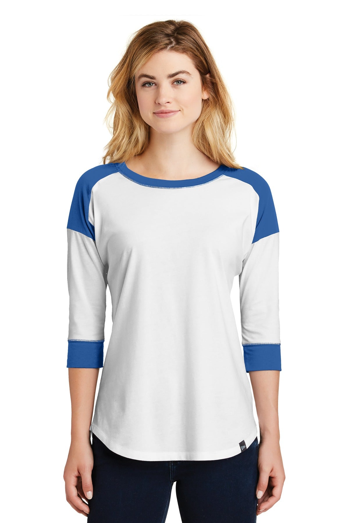 New Era Women's Heritage Blend 3/4-Sleeve Baseball Raglan Tee. LNEA104 New Era