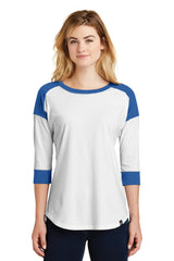 New Era Women's Heritage Blend 3/4-Sleeve Baseball Raglan Tee. LNEA104 New Era