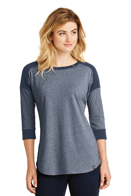 New Era Women's Heritage Blend 3/4-Sleeve Baseball Raglan Tee. LNEA104 New Era