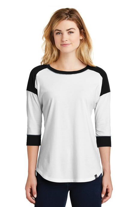 New Era Women's Heritage Blend 3/4-Sleeve Baseball Raglan Tee. LNEA104 New Era