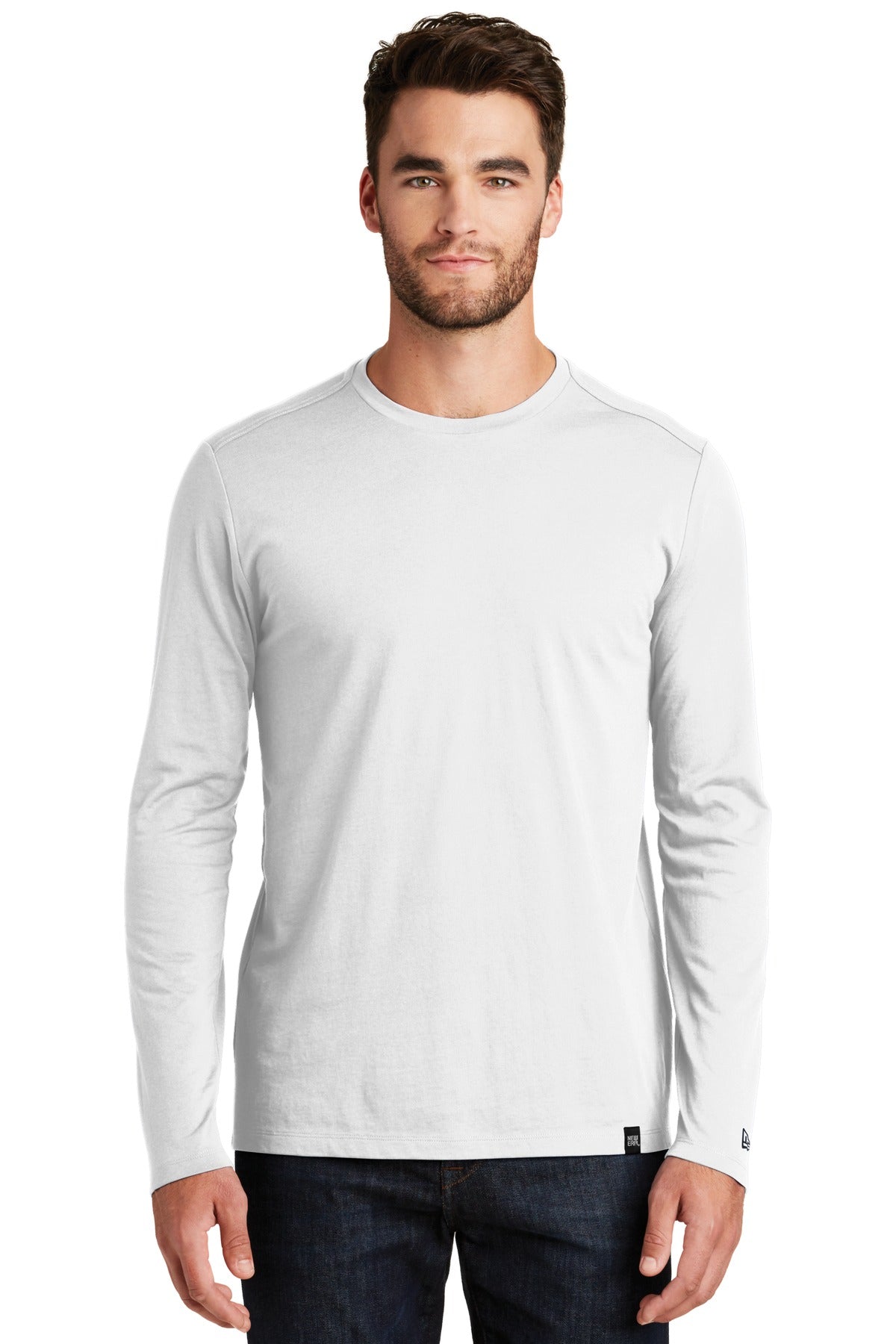 New Era Men's Heritage Blend Long Sleeve Crew Tee. NEA102 New Era