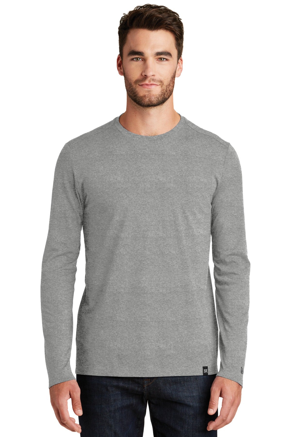 New Era Men's Heritage Blend Long Sleeve Crew Tee. NEA102 New Era