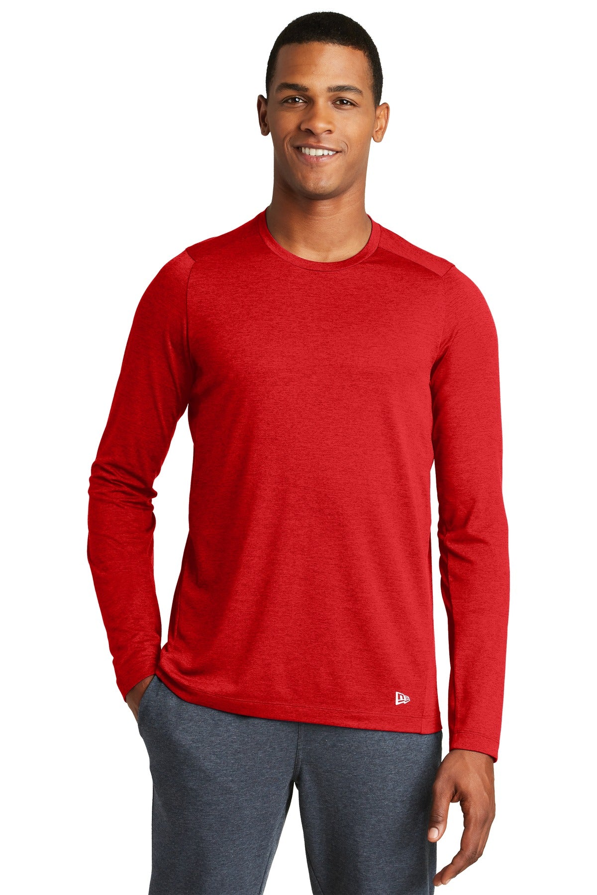 New Era Men's Series Performance Long Sleeve Crew Tee. NEA201 New Era