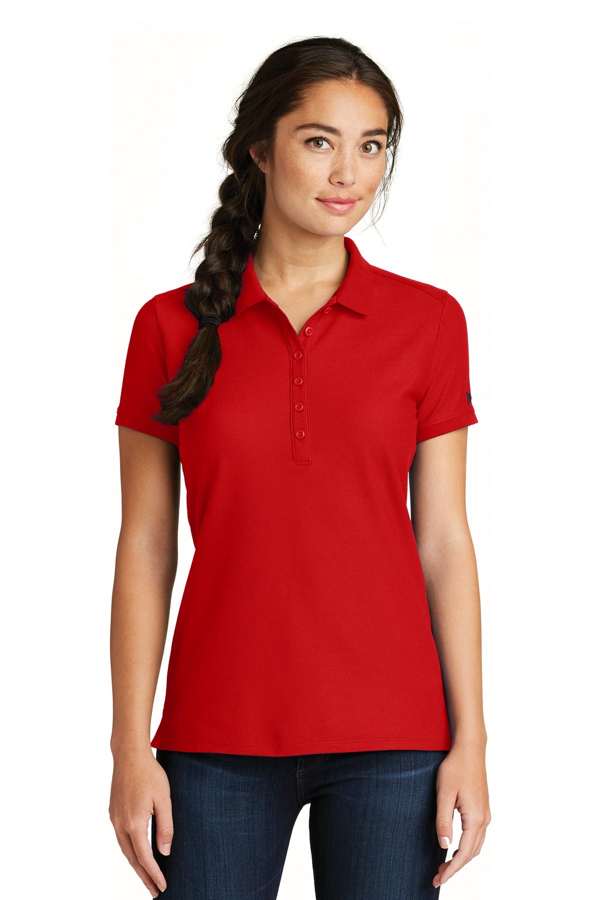 New Era Women's Venue Home Plate Polo. LNEA300 New Era