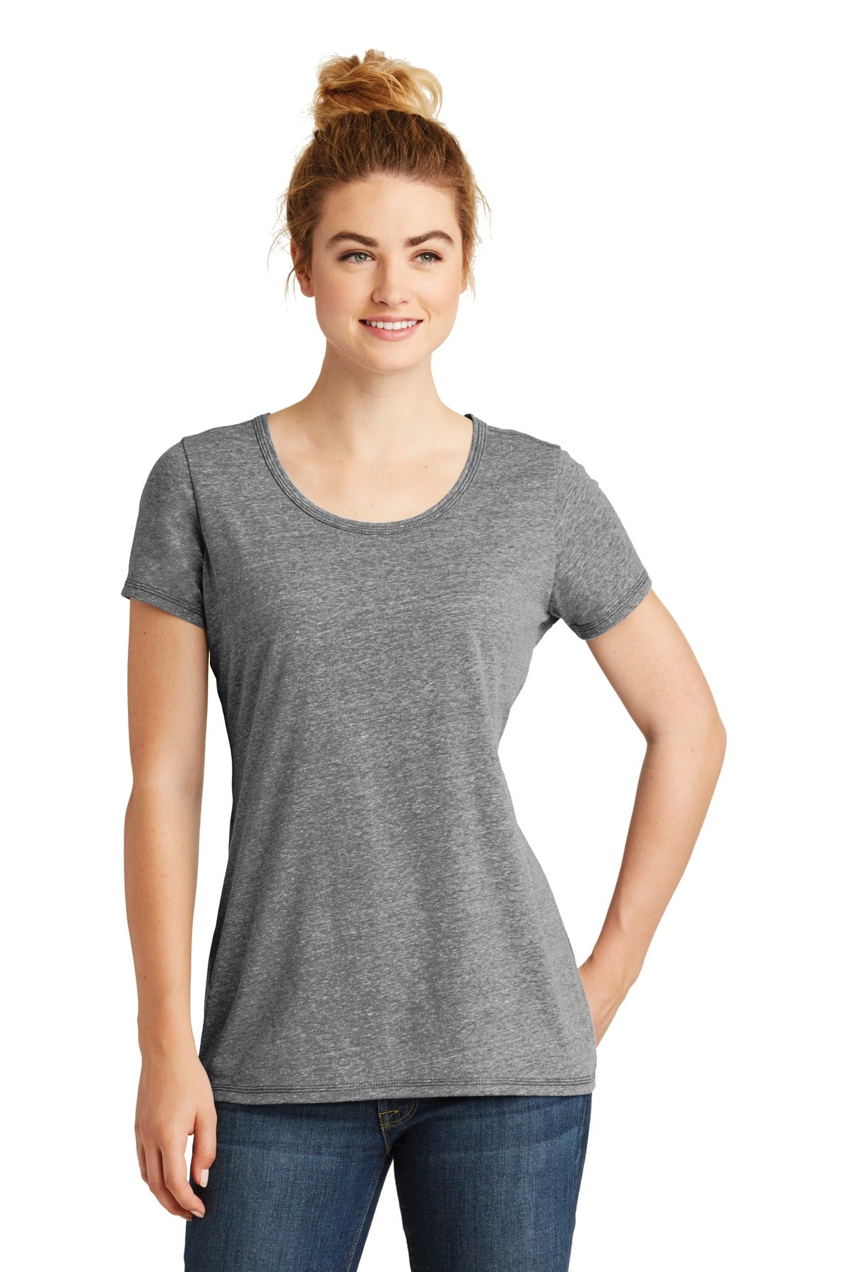 New Era Women's Tri-Blend Performance Scoop Tee. LNEA130 New Era