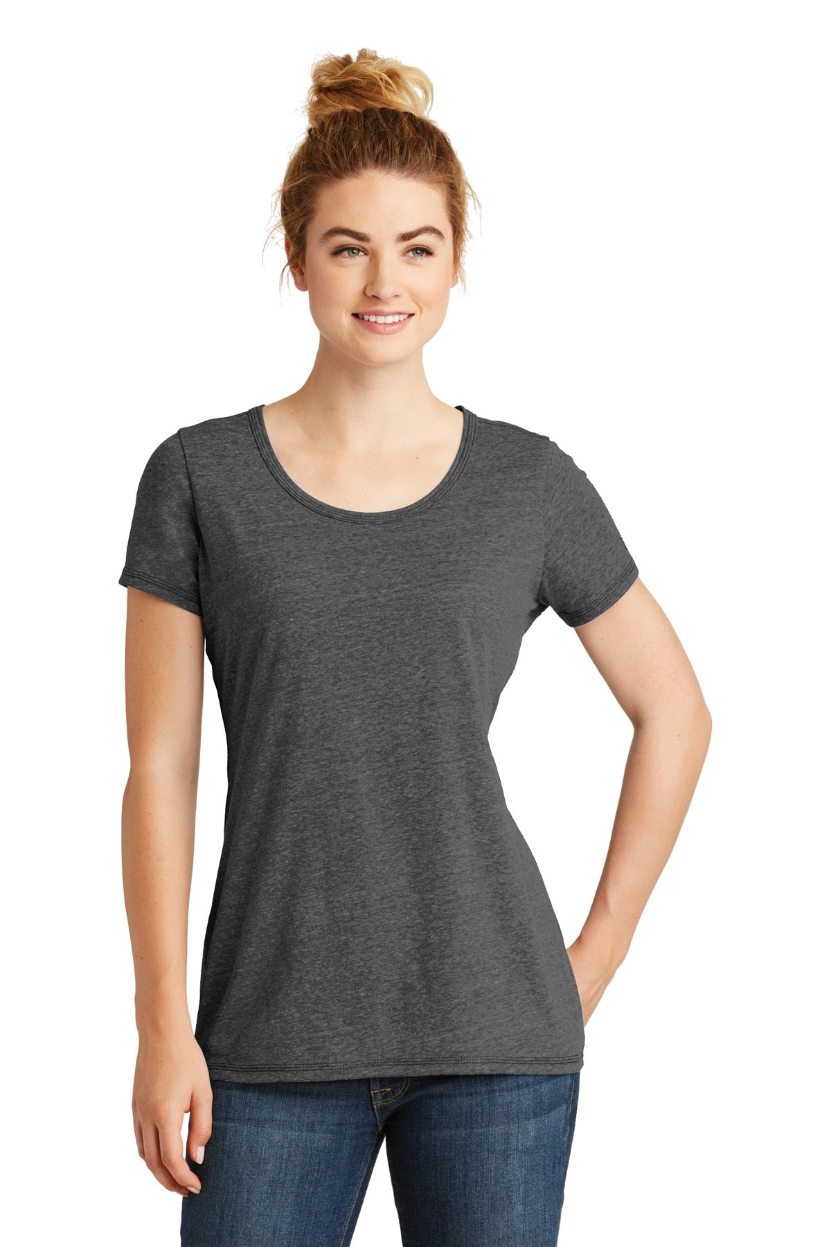 New Era Women's Tri-Blend Performance Scoop Tee. LNEA130 New Era
