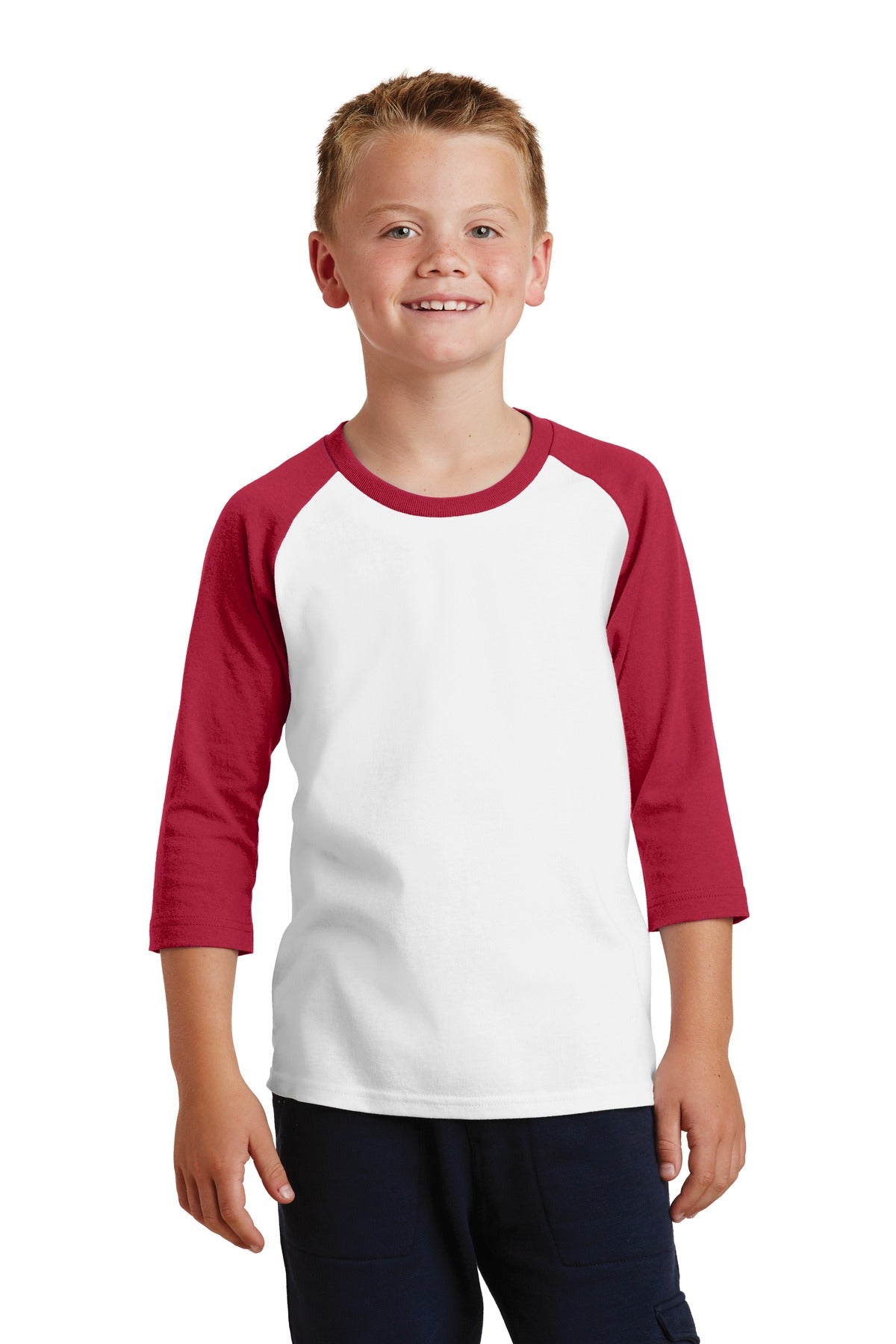 Port & Company - Youth Core Blend 3/4-Sleeve Raglan Tee