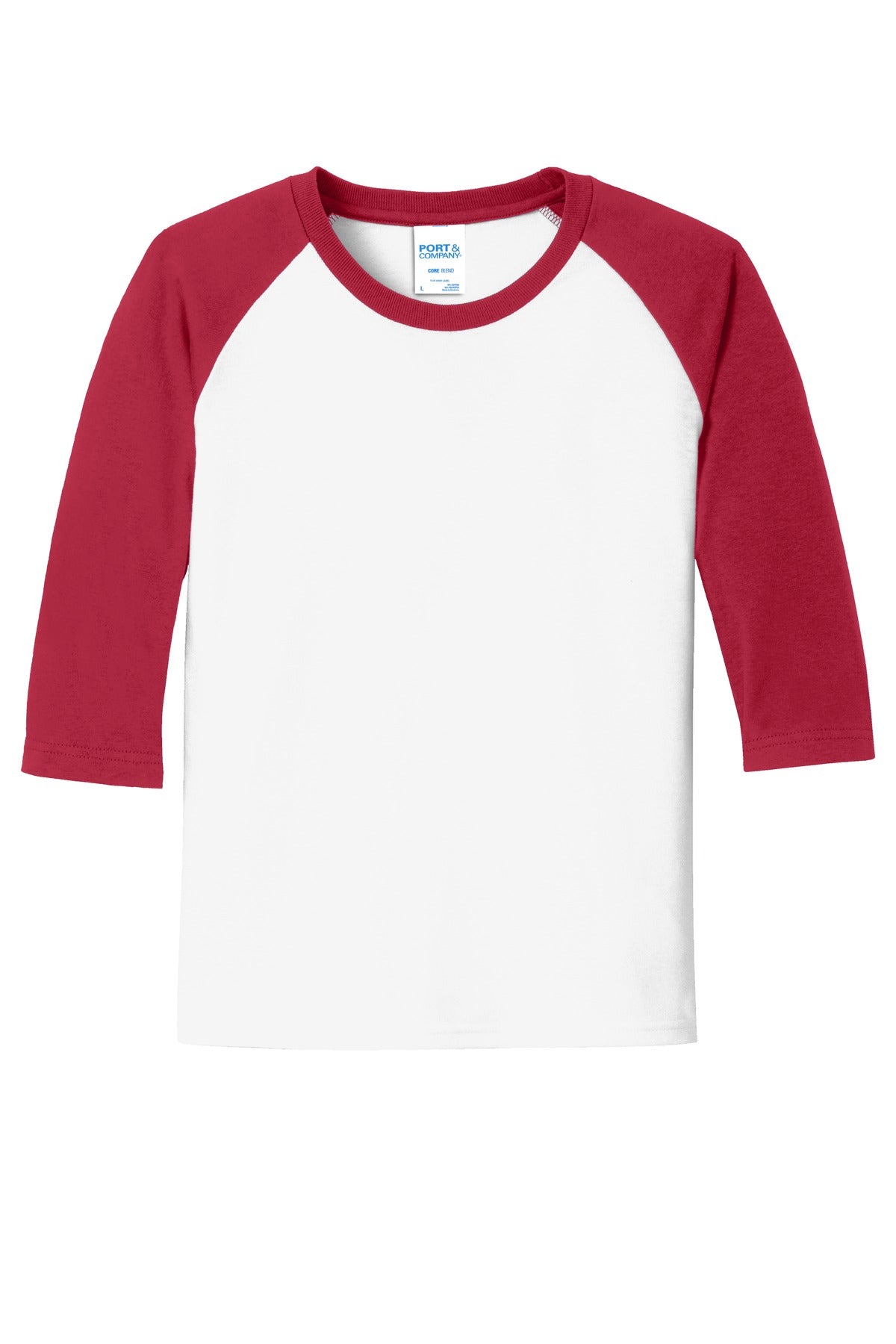 Port & Company - Youth Core Blend 3/4-Sleeve Raglan Tee