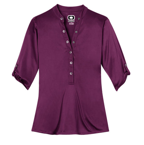 OGIO Women's Crush Henley. LOG111 OGIO