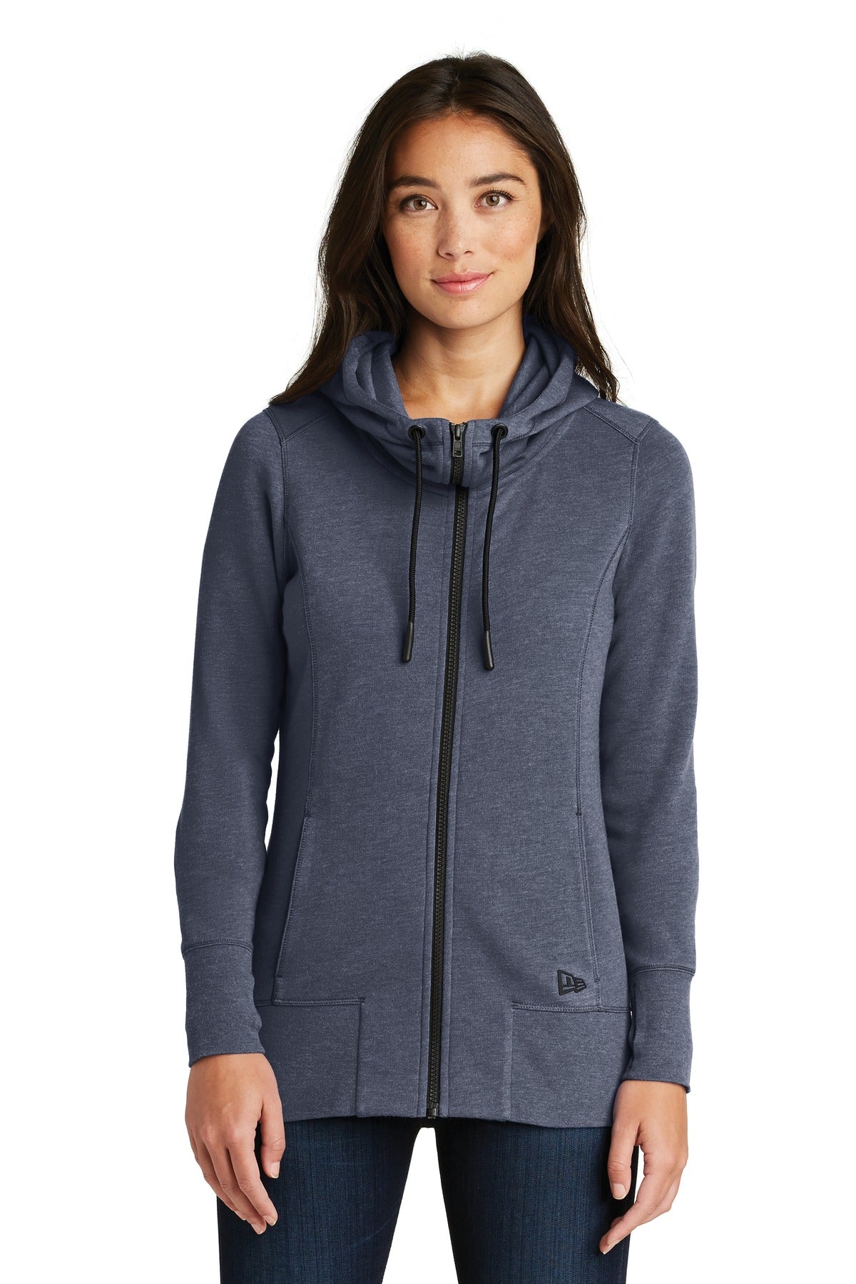New Era Women's Tri-Blend Fleece Full-Zip Hoodie. LNEA511 New Era