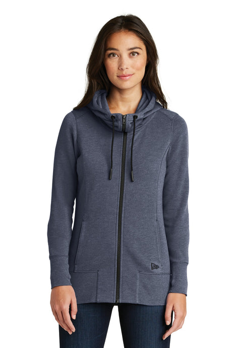 New Era Women's Tri-Blend Fleece Full-Zip Hoodie. LNEA511 New Era