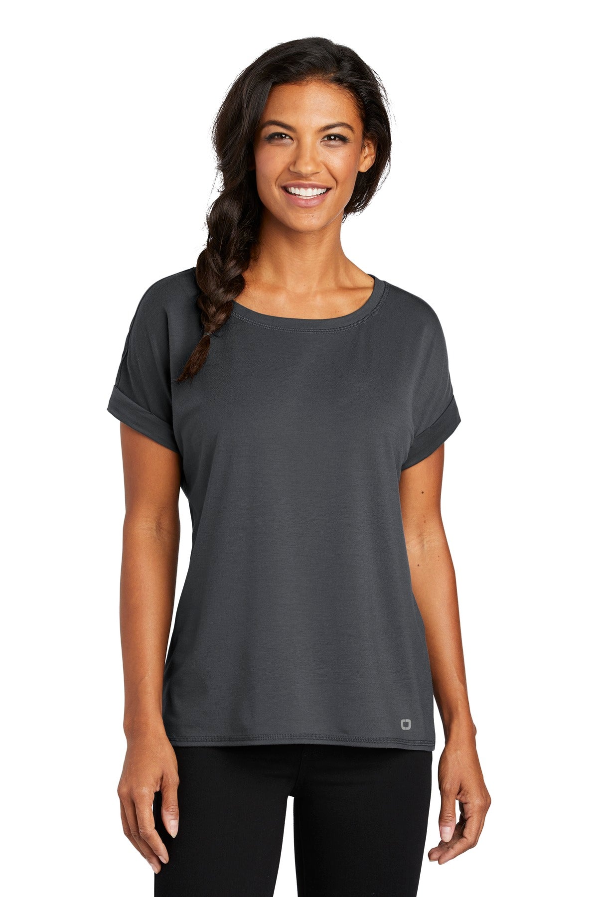 OGIO Women's Luuma Cuffed Short Sleeve. LOG800 OGIO