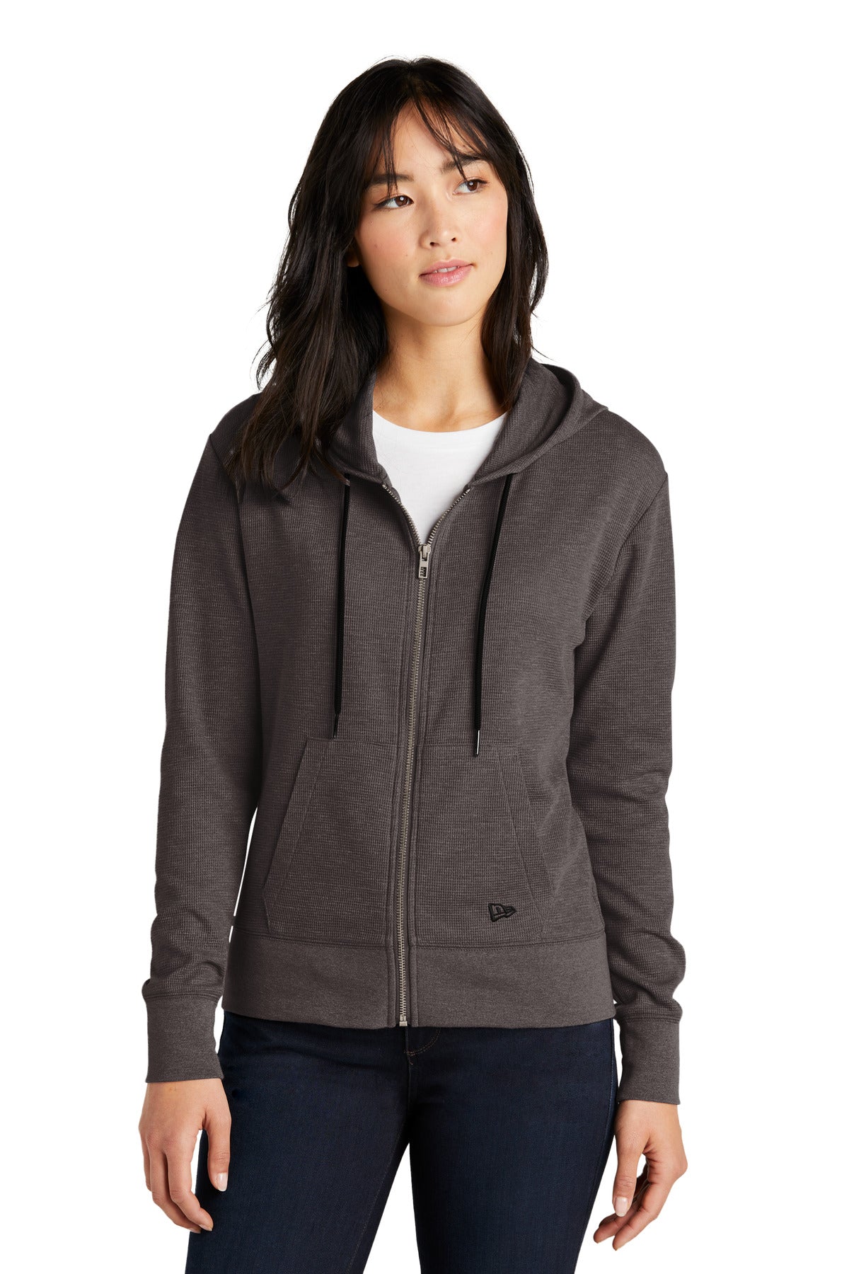 New Era Women's Thermal Full-Zip Hoodie. LNEA141 New Era