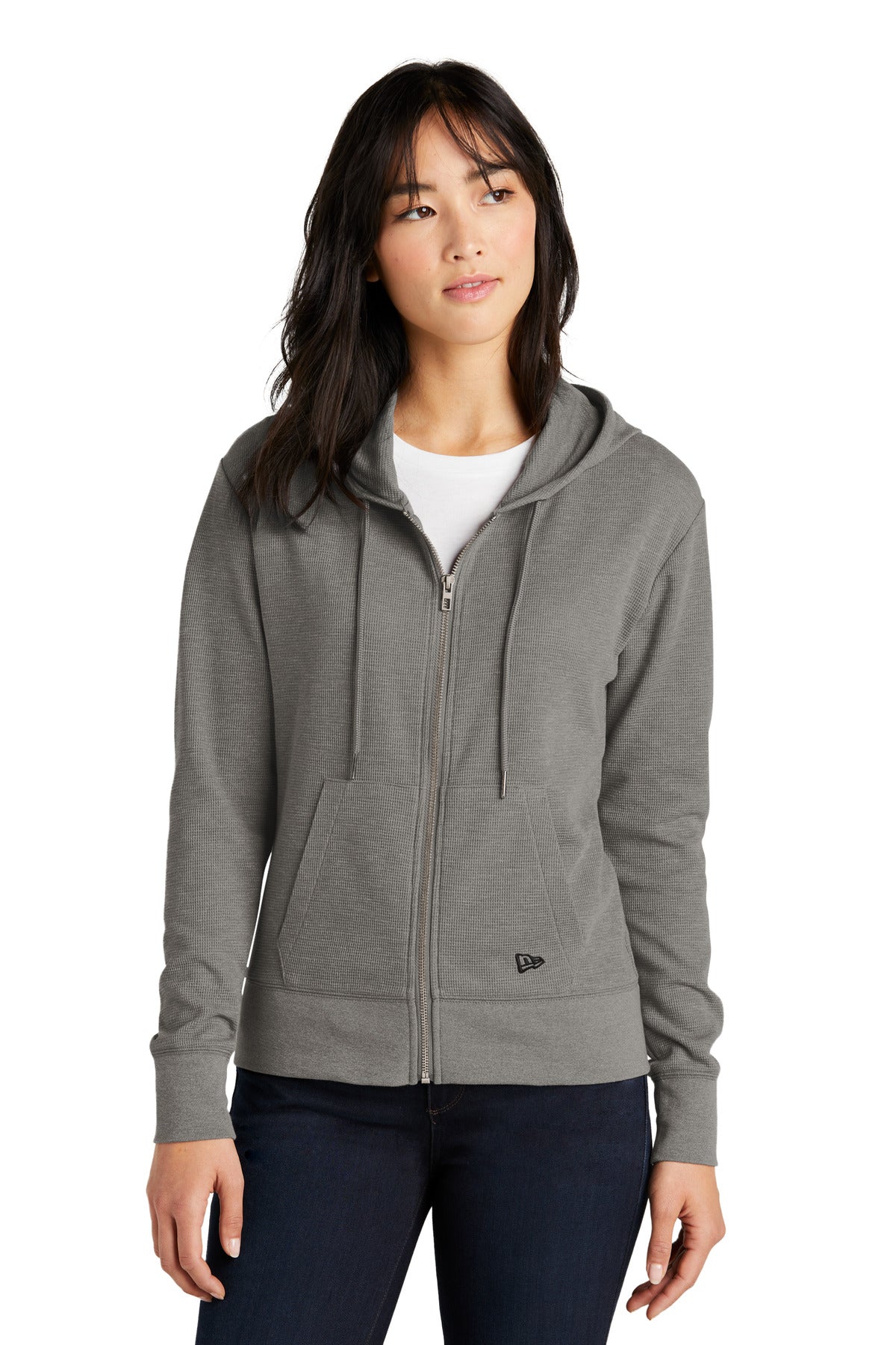 New Era Women's Thermal Full-Zip Hoodie. LNEA141 New Era