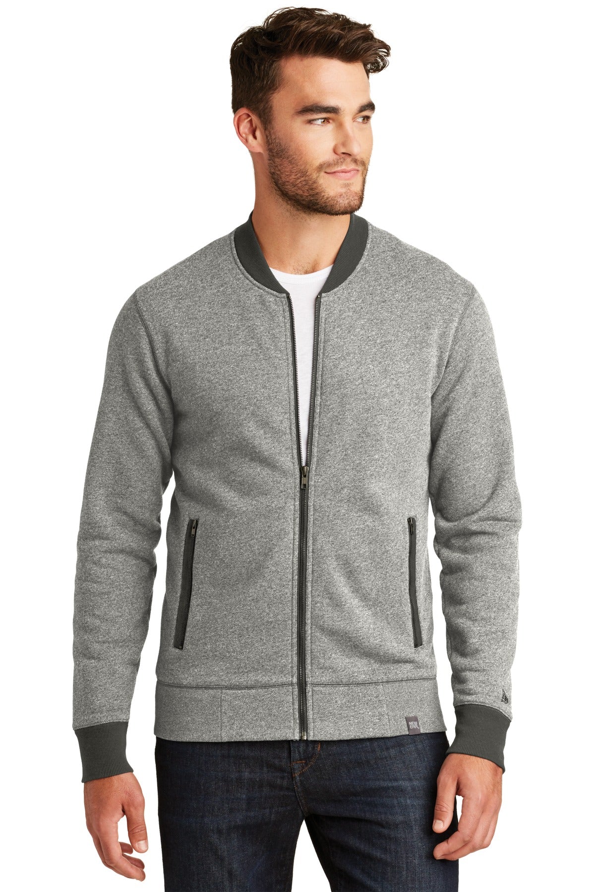 New Era Men's French Terry Baseball Full-Zip. NEA503 New Era