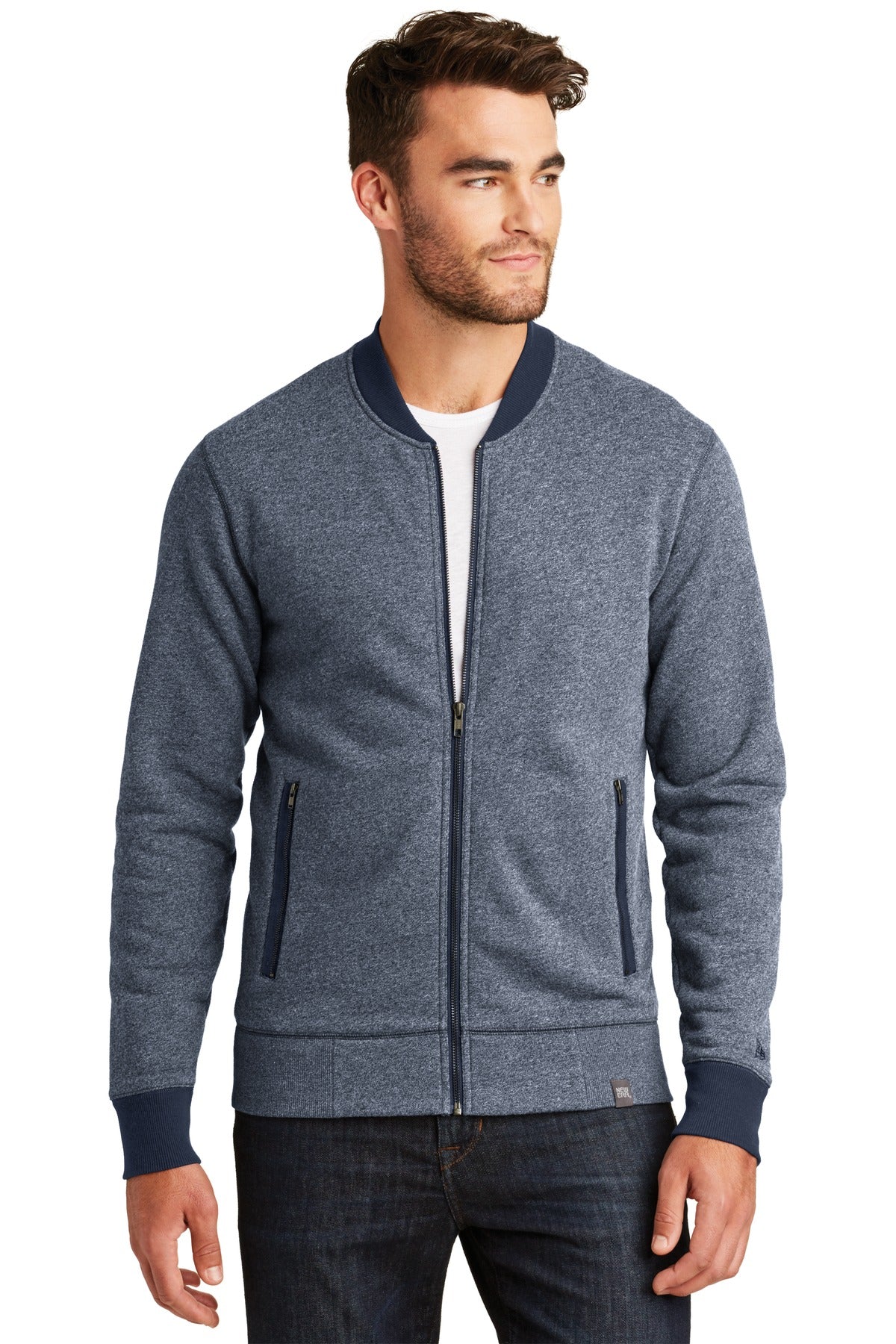New Era Men's French Terry Baseball Full-Zip. NEA503 New Era