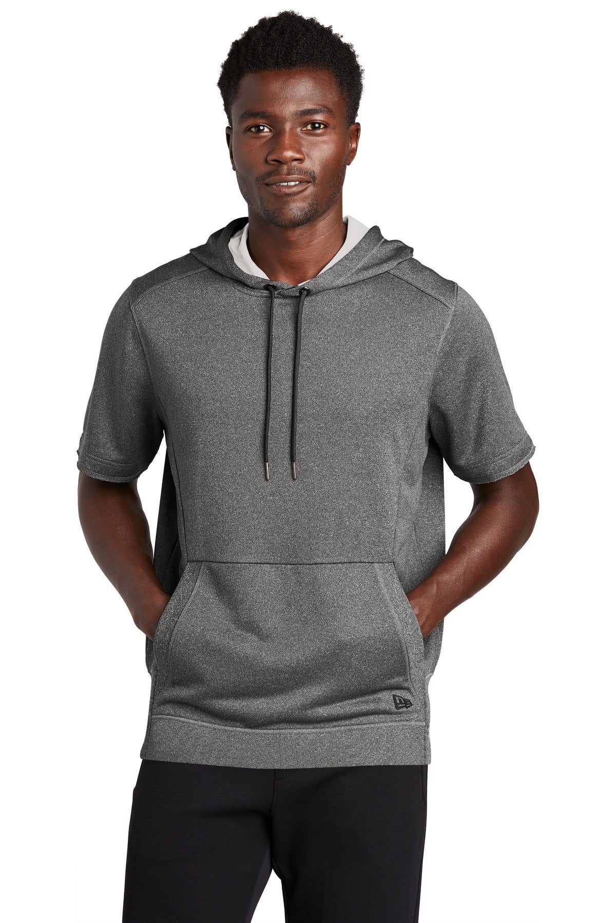New Era Men's Performance Terry Short Sleeve Hoodie. NEA533 New Era