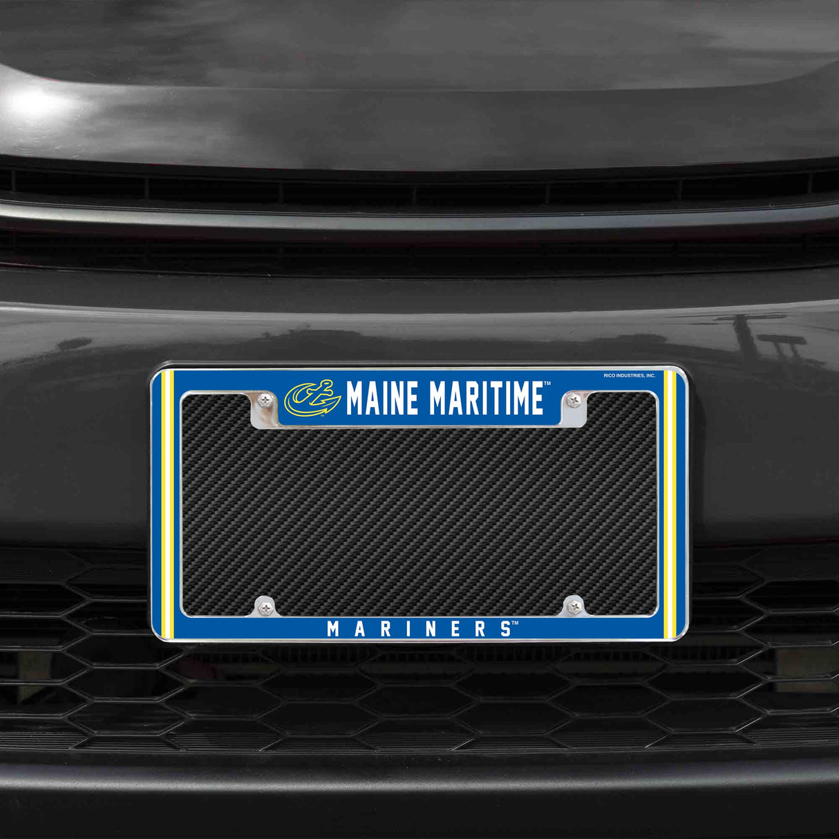 Rico Industries NCAA Maine Maritime Mariners 12" x 6" Chrome License Plate Frame-1