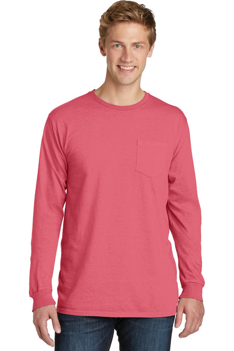 Port & Company Men's Beach Wash Garment-Dyed Long Sleeve Pocket Tee Mens Apparel Shirts & Tops