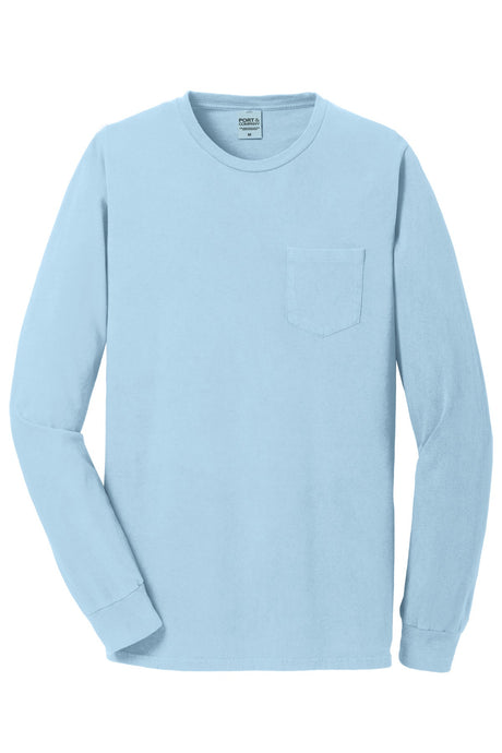 Port & Company Men's Beach Wash Garment-Dyed Long Sleeve Pocket Tee Mens Apparel Shirts & Tops