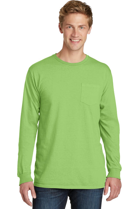 Port & Company Men's Beach Wash Garment-Dyed Long Sleeve Pocket Tee Mens Apparel Shirts & Tops
