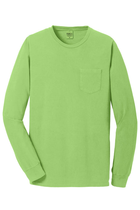 Port & Company Men's Beach Wash Garment-Dyed Long Sleeve Pocket Tee Mens Apparel Shirts & Tops